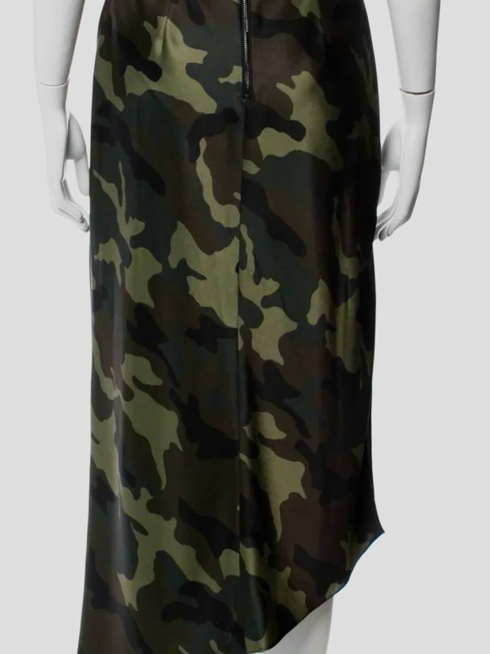 BNWT - Alice + Olivia Camo Asymmetric Midi Skirt - Green Size 0 - Picture 9 of 10